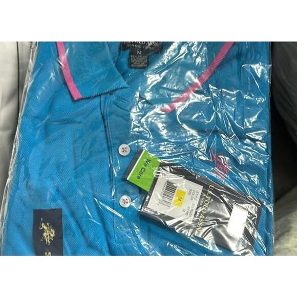 U.S. Polo Assn. Women's Tipped Solid Polo Shirt - Color Downtown Blue - Size M - Picture 5 of 5